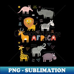 african animals - signature sublimation png file - fashionable and fearless