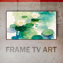 samsung frame tv art digital download, frame tv art pond with water lilies, frame tv art modern, frame tv expressive