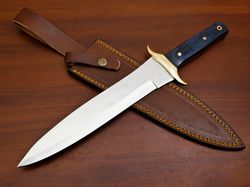 hand made d2 steel blade bowie hunting camping knife/ pakka wood