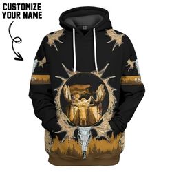 gearhumans 3d moose hunting custom name tshirt hoodie apparel