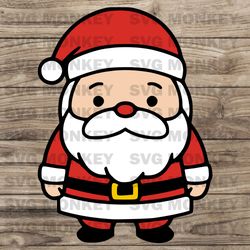 cute santa svg, santa claus svg, kawaii santa svg, christmas clipart, layered santa svg, christmas svg eps dxf png