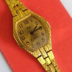 vintage ladies watch luch, 17 jewels mechanical women watch, wind up watch ray,, cocktail watch, gold watch for women