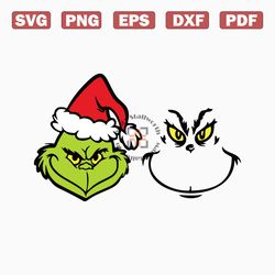 Grinch Face SVG, Grinch, Grinch Ornament, Grinch Smile, Christmas SVG, Cricut, Silhouette, Digital Download, png, svg