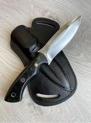 custom handmade d2 steel hunting knife camping knife with micarta handle&sheath