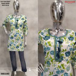 handwork printed cottan kurti