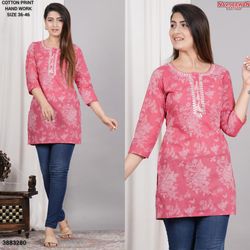 handwork printed cottan kurti