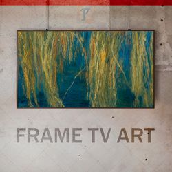 samsung frame tv art digital download, frame tv art modern interior art, frame tv willow branches, frame tv expressive