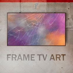 samsung frame tv art digital download, frame tv art modern interior art, frame tv spider webs, tv abstract lilac haze