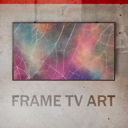 samsung frame tv art digital download, frame tv art modern interior art, frame tv spider webs, abstract in color haze