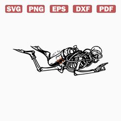 skeleton scuba diver svg | oxygen tank svg | diving tshirt decal vinyl graphics | cricut cutting file clipart vector di