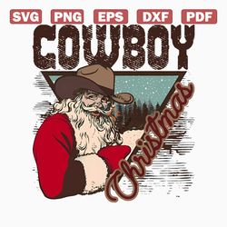 Cowboy Christmas Png, Christmas png, Happy Holidays png, Santa Cowboy Png, Winter Design, Country Christmas, Sublimation