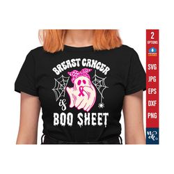 breast cancer is boo sheet svg png, breast cancer awareness svg, halloween breast cancer svg, breast cancer halloween ghost svg cut file