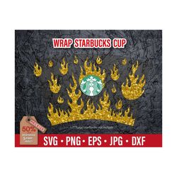 cold cup cup svg full wrap fire flames, svg files for cricut venti cold cup.