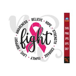 breastcancer svg, cancer awareness svg, fight cancer svg, crush cancer svg, tough girls fight strong svg, wear pink svg, digital download