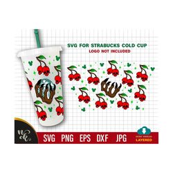 starbucks cup svg, cherry skull, witch hand svg, halloween full wrap starbucks cup svg for cricut, dyi venti cold cup, halloween wrap svg