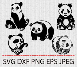 panda svg,png,eps cameo cricut design template stencil vinyl decal tshirt transfer iron on
