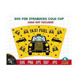 taxi driver svg, black taxi fuel svg for cold cup cold cup svg for cricut , silhouette.  driver gift cold cup cup.