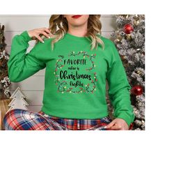 my favorite color is christmas lights, christmas family shirt, christmas lights shirt, christmas shirt, christmas gift,m