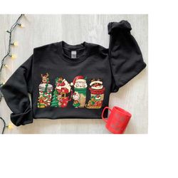 christmas santa coffee sweatshirt, christmas santa shirt, christmas sweatshirt, christmas lover sweater, xmas shirt, bel