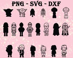 star wars chibi svg, bundles star war svg, png,dxf,...