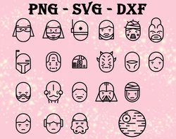 star wars outline svg, bundles star war svg, png,dxf,...