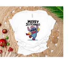 merry stitchmas, stitch christmas shirt for adults, kids, newborn, lilo and stitch christmas sweatshirt christmas stitch