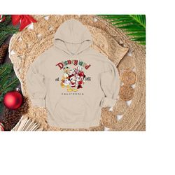 vintage disneyland christmas hoodie sweatshirt, mickey and friends christmas shirt, disneyland california hoodie, christ