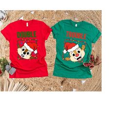 chip and dale shirt, double trouble shirt, disney couple shirts, disney family shirts, disney vacation shirt, sibling sh