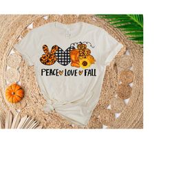 peace love fall tshirt, cute fall shirt, pumpkin sweatshirt, autumn/fall shirt, trendy fall shirt, pumpkin spice sweater