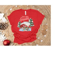 tis the season disney christmas shirt, christmas mickey and mini shirt, disney holiday hoodie, disney christmas tree, ch