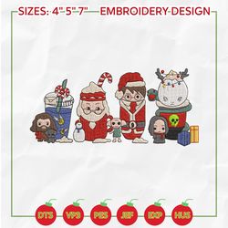 harry coffee embroidery designs, christmas embroidery designs, merry christmas embroidery, hand drawn embroidery designs