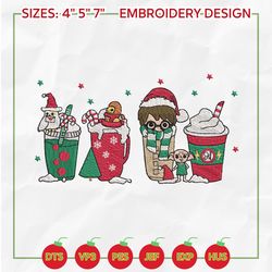 christmas embroidery designs, harry coffee embroidery designs, merry christmas embroidery, hand drawn embroidery designs