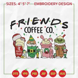 christmas embroidery designs,  friend coffee embroidery designs, christmas movies character embroidery, merry xmas embroidery files