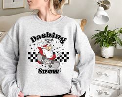 dashing through the snow sweatshirt,funny santa shirt,new year shirt,xmas sweatshirt,retro christmas shirt,christmas lov