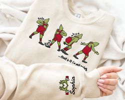 embroidered that's it i'm not going christmas embroidered sweatshirt, custom grin shirt, funny greenchmas crewneck, gree