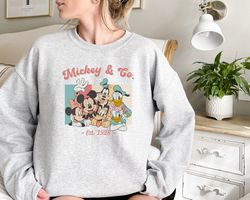 mickey and co sweatshirt,disney mickey and co est 1928 sweatshirt, disneyland sweatshirt, disneyworld shirt, disney fami