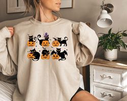 pumpkin cat sweatshirt,halloween sweatshirt,funny halloween shirt,halloween shirt,halloween pumpkin shirt,cat lover hall