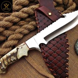 handmade carbon steel bowie knife, skinner knife, camping knife, gut hook knife, hunting knife, christmas gift, best out