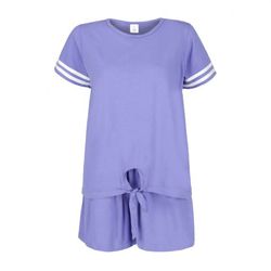 ifg knitted cotton pajama set, in purple