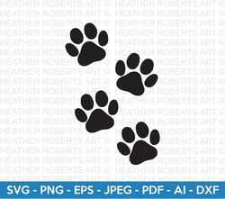 dog paw prints svg, dog svg, paw svg, animal paw svg, animal svg, dog paw print, paw print, animal print, cut files for