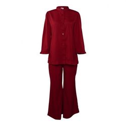 Basix Women's Maroon Co-Ord Set Frill Cuff & Bell Bottom Trouser