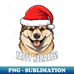 Akita Inu Christmas Gift Yappy Holidays Santa Dog - Instant Sublimation Digital Download - Defying The Norms