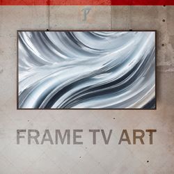 samsung frame tv art digital download, frame tv art modern interior, frame tv silver metallic texture paint, avant-garde