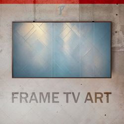 samsung frame tv art digital download, frame tv art modern interior, frame tv blue metal texture, avant-garde panels