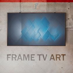 samsung frame tv art digital download, frame tv art modern interior, frame tv blue metal texture, avant-garde panels