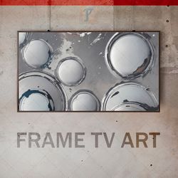 samsung frame tv art digital download, frame tv art modern interior, frame tv silver metallic texture paint, avant-garde