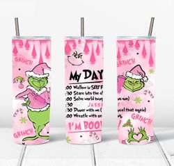3d inflated my day pink grinch christmas png, the grinch png, christmas 20 oz skinny tumbler wrap, christmas movies png