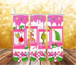 3d inflated pink grinch era christmas png, the grinch png, christmas 20 oz skinny tumbler wrap, christmas movies png