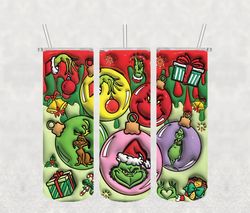 3d inflated the grinchmas christmas png, the grinch png, christmas 20 oz skinny tumbler wrap, christmas movies png