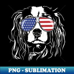 proud cavalier king charles spaniel american flag sunglasses dog - artistic sublimation digital file - boost your success with this inspirational png download